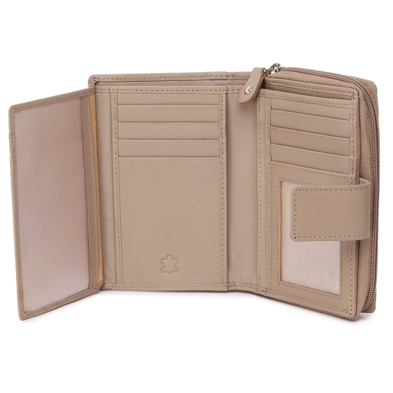 Portofel dama Marquise, Annelisse PT1488, piele naturala, Crem - imagine 2