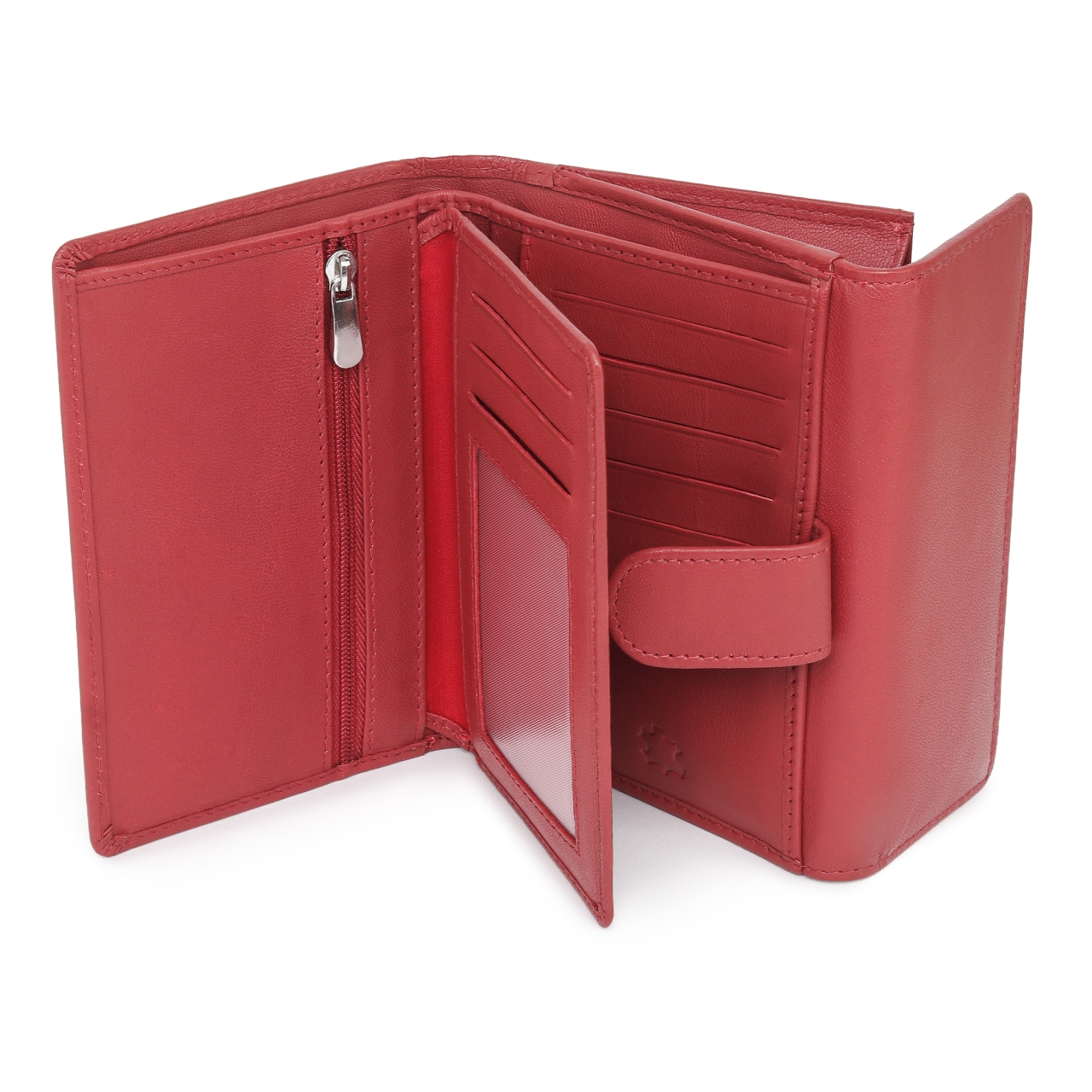 Portofel dama Marquise, Perseida PT1455, piele naturala, Rosu - imagine 2