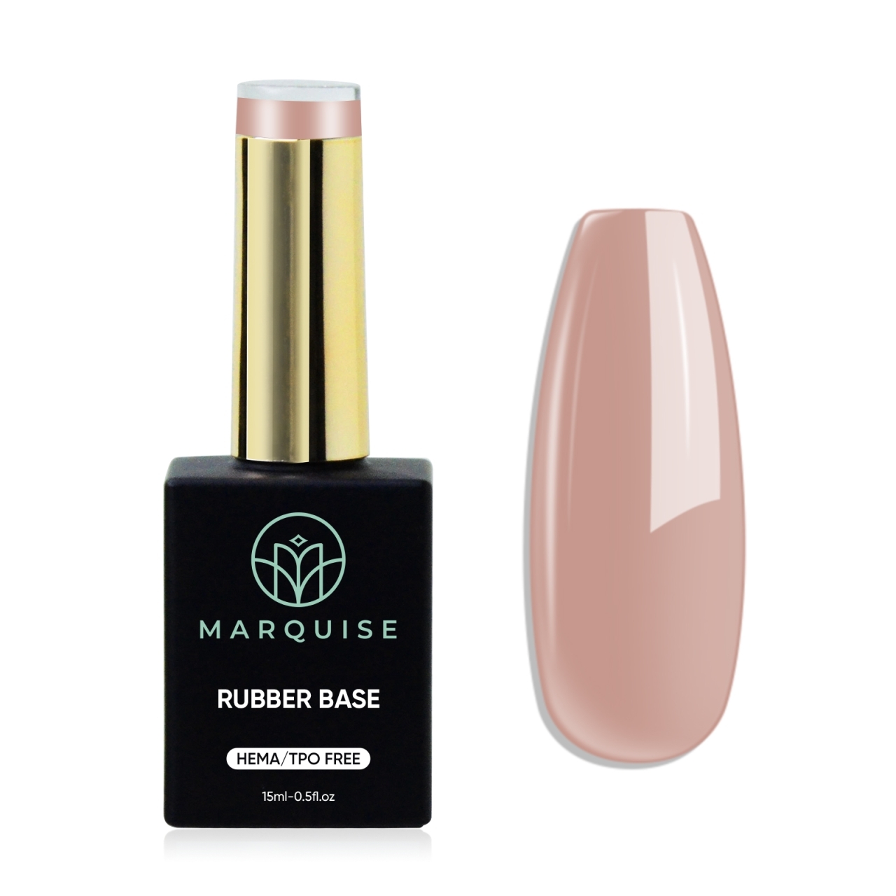 Rubber base gel unghii, HEMA și TPO free, nude cald, 15 ml, Marquise CBB080