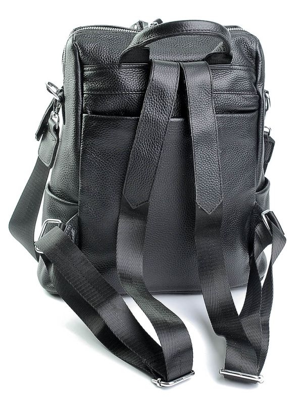 Rucsac dama, 8001, piele naturala, Negru - imagine 2