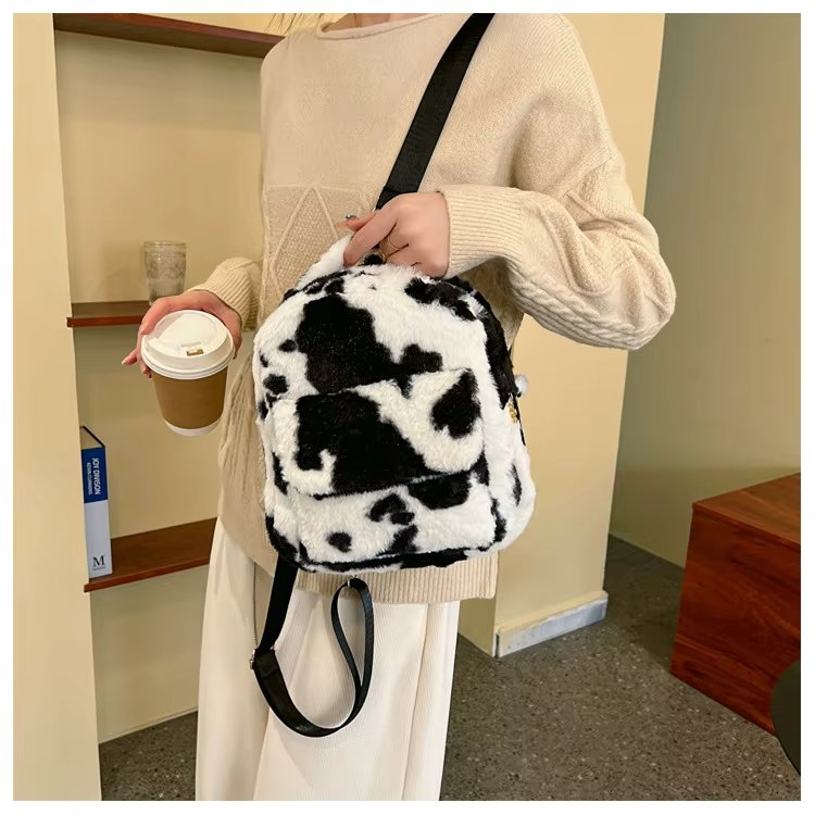 Rucsac dama, Arlenis GT3715, Negru/Alb