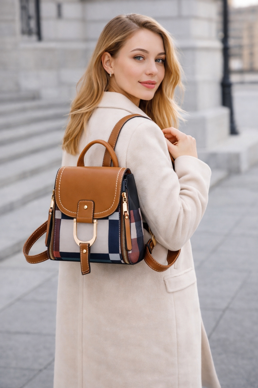 Rucsac dama, Prema GT452, model maro - multicolor - imagine 2