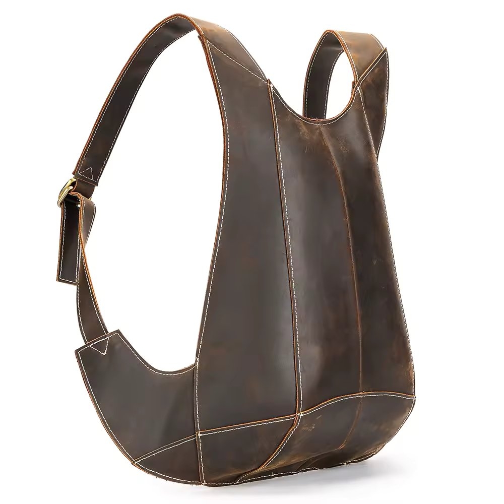 Rucsac pentru barbati, Draven GT3315, piele naturala, Maro inchis - 3 | YEO