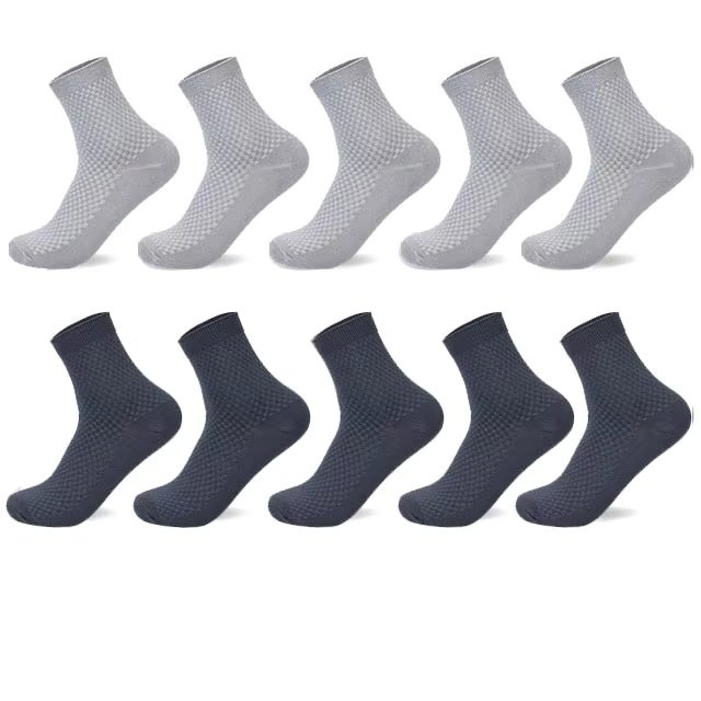 Set 10 perechi de sosete pentru barbati, SS009, Gri, marime universala (39-42)