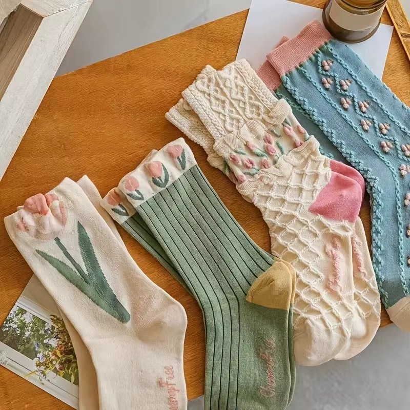 Set 4 perechi de sosete pentru dama, SS076, Multicolor, marime universala