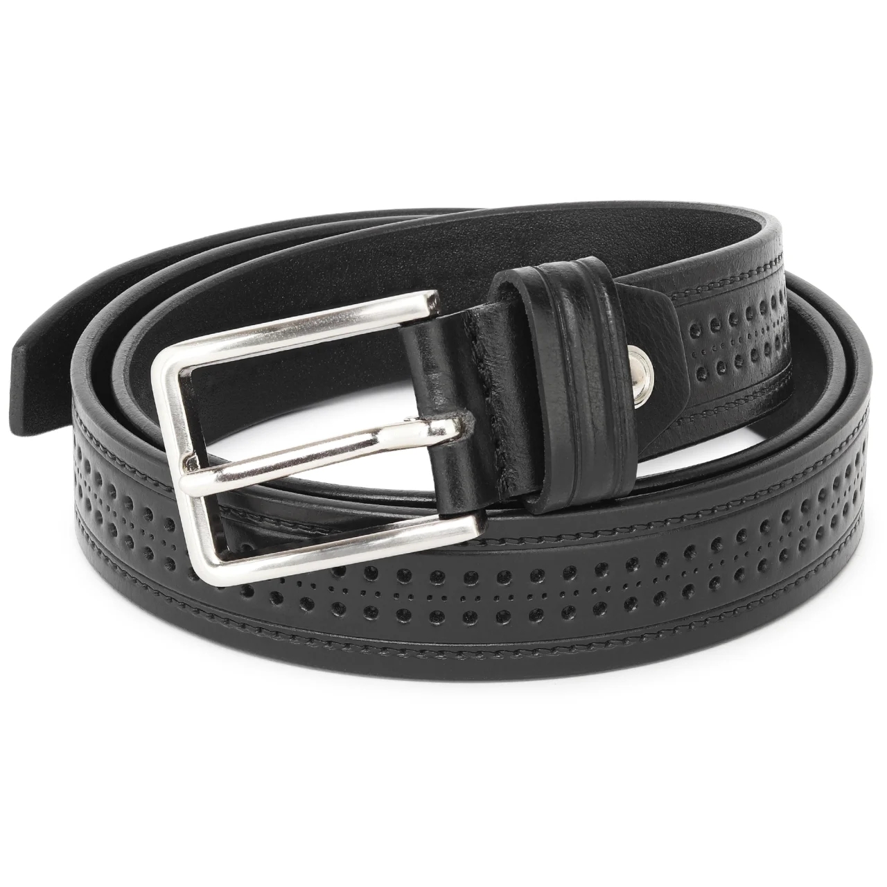 Set cadou pentru barbati, Portofel + Curea, piele naturala, model elegant, SET39, Negru