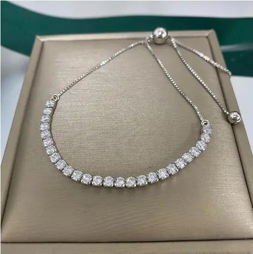 Brățară tennis damă argint 925, zirconii, închidere reglabilă glisantă, argintiu JW1027 — imaginea 3
