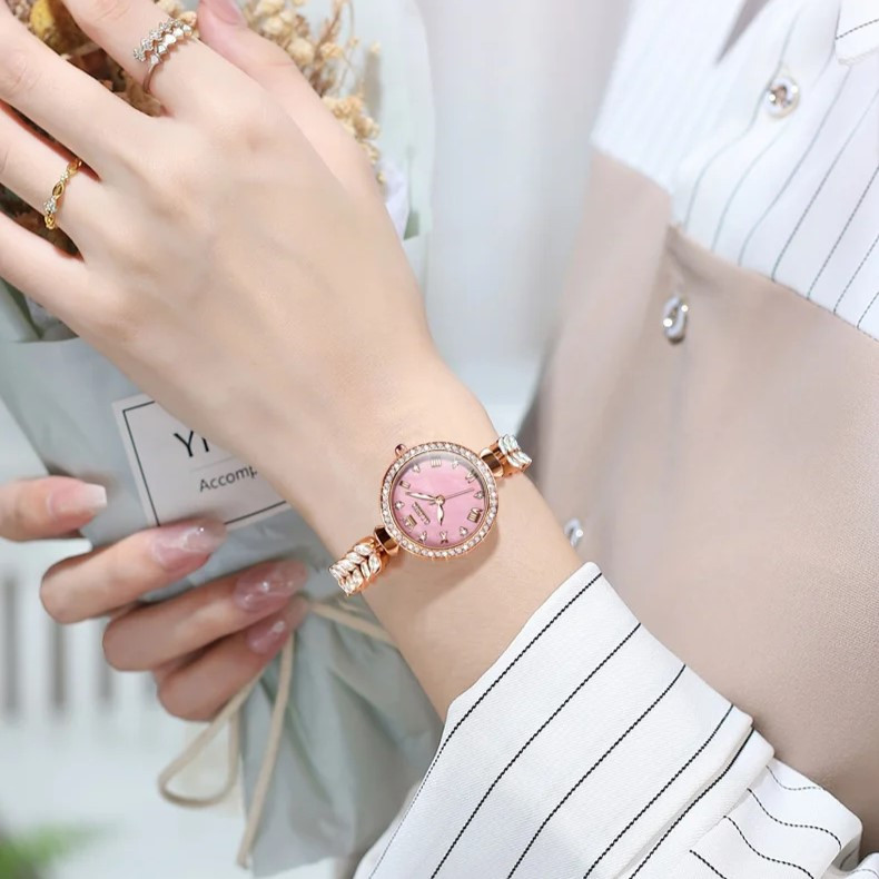 Ceas de dama Olevs CS1612, otel inoxidabil, rose gold, cadran roz - 1 | YEO