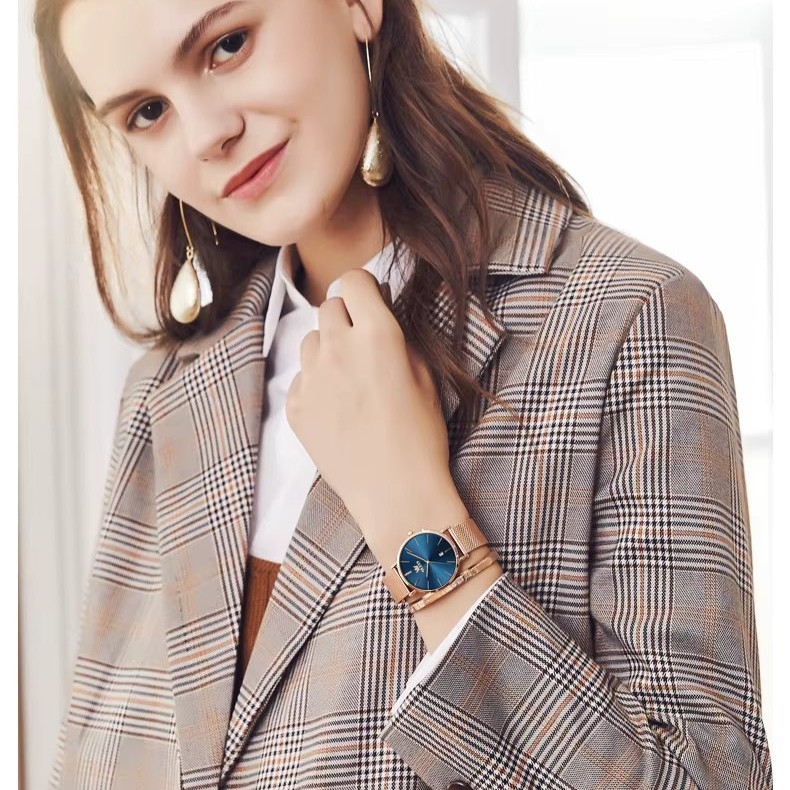 Ceas de dama Olevs CS1923, otel inoxidabil, rose gold, cadran albastru - 3 | YEO