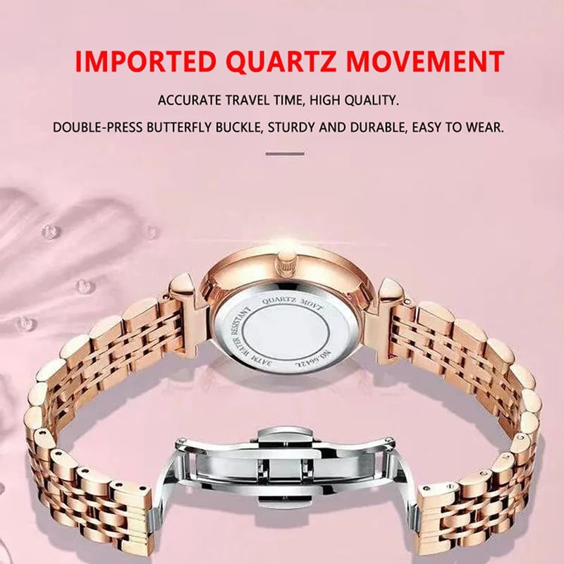 Ceas de dama Poedagar CS1675, otel inoxidabil, rose gold, cadran rose gold - 2 | YEO