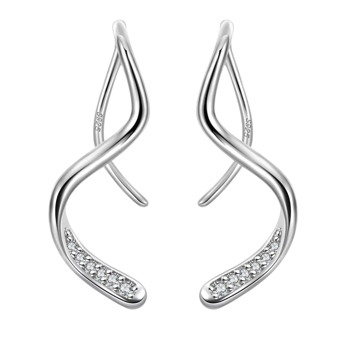 Cercei argint 925, JW1803, model elegant, placati cu rodiu