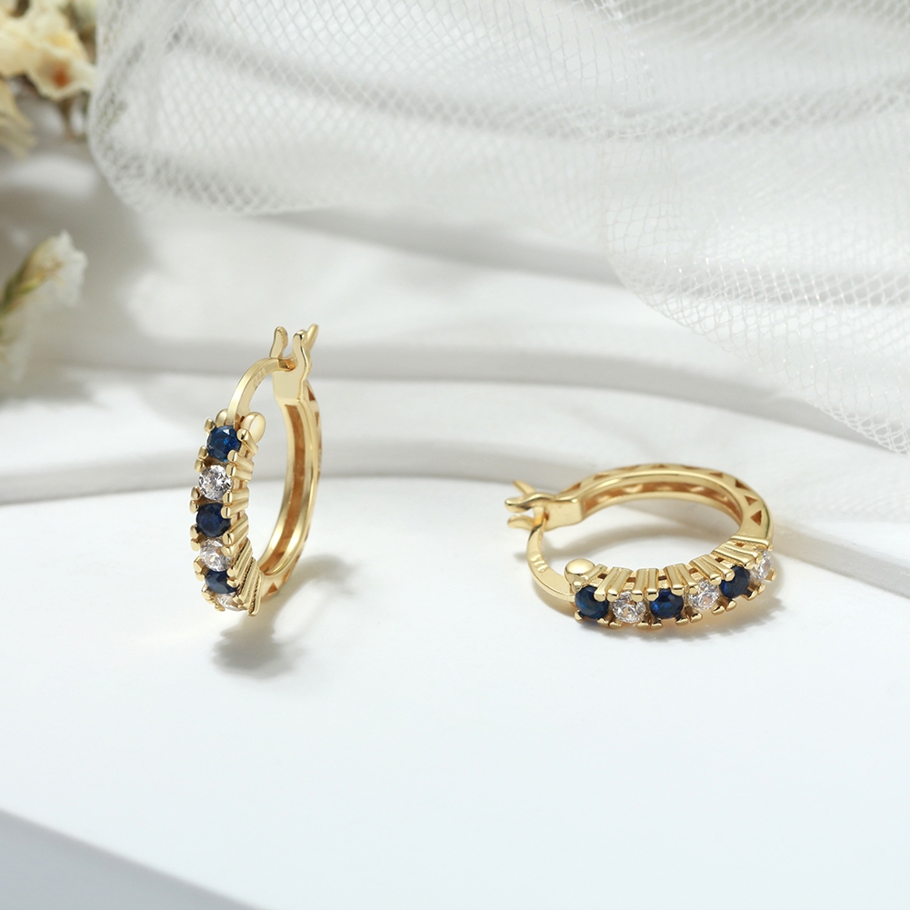 Cercei rotunzi argint 925, JW1784, model elegant, placati cu aur