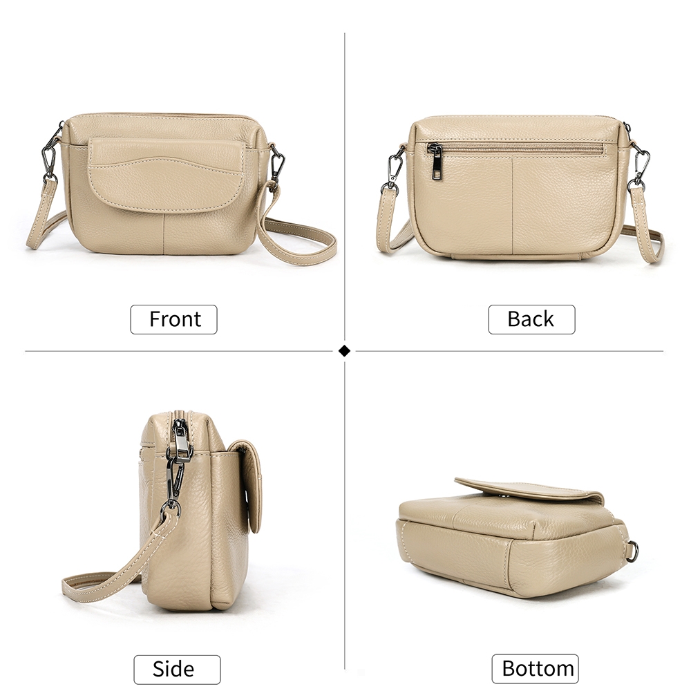 Geanta de dama, Julia GT3830, piele naturala, Crem