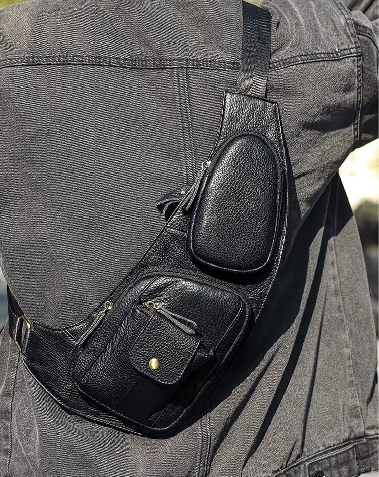 Geanta pentru barbati, Lior GT3309, piele naturala, Negru - 2 | YEO