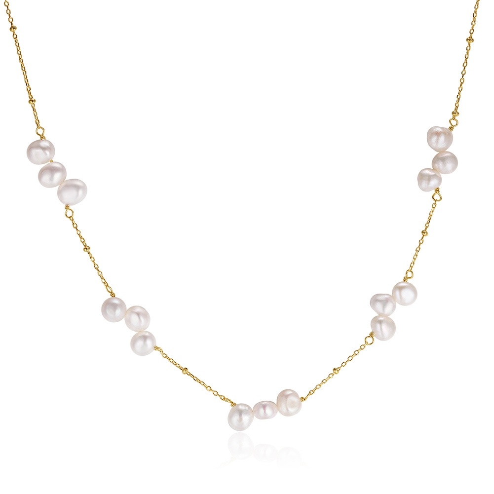 Lantisor argint 925, JW1545, model perle, placat cu aur