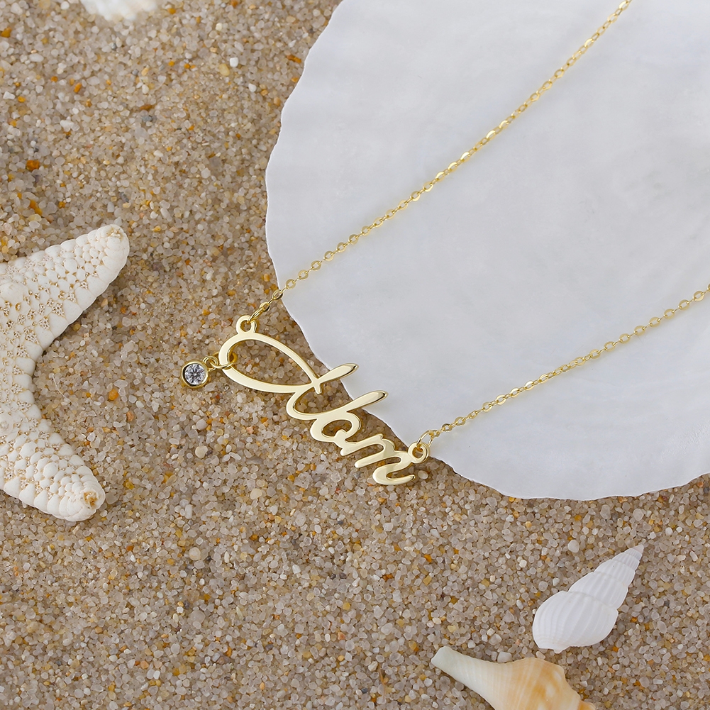 Lantisor argint 925, JW1788, model Mom, placat cu aur