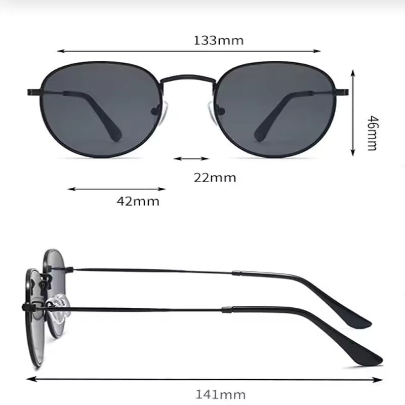 Ochelari de soare unisex, SG136, Negru/Auriu