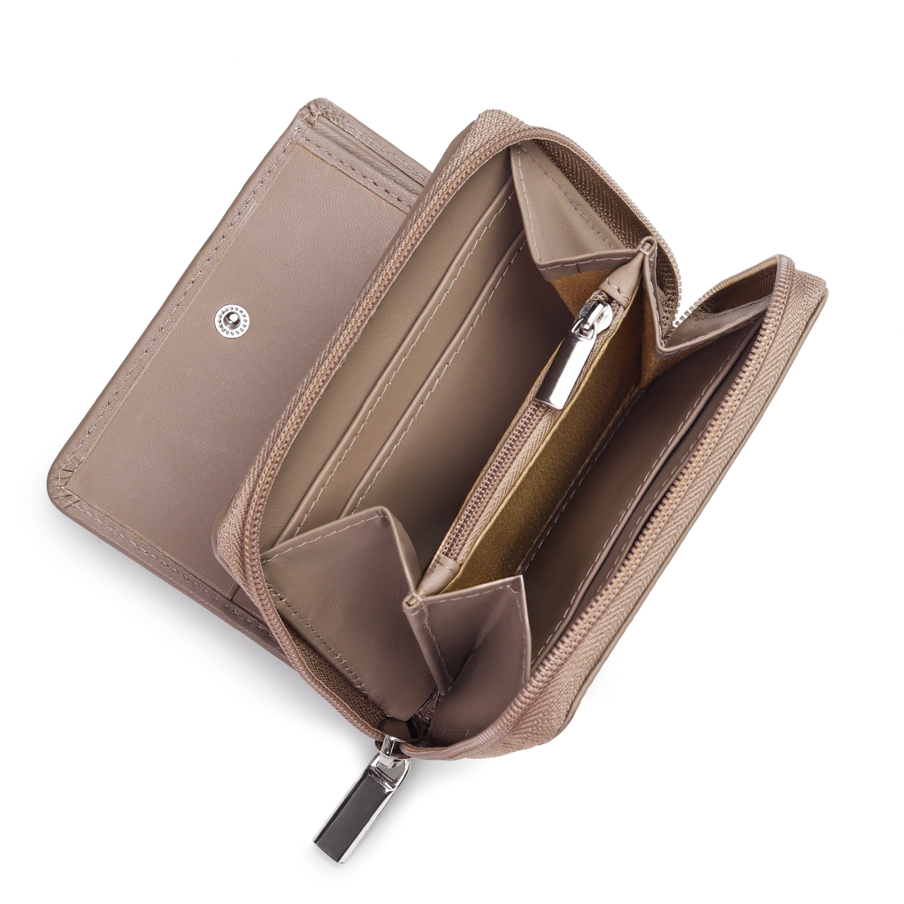 Portofel dama Marquise, Katharine PT1462, piele naturala, Crem - imagine 4