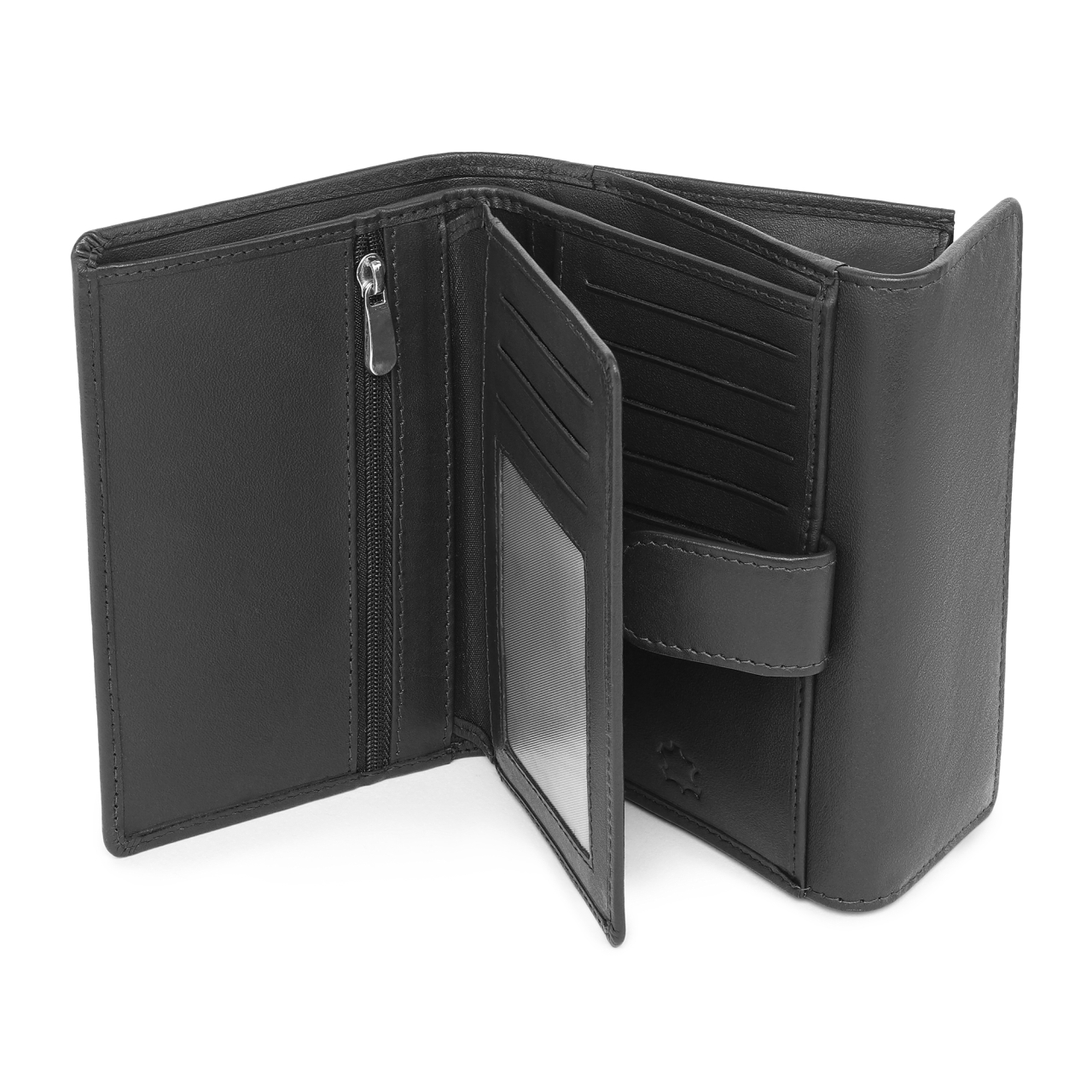 Portofel dama Marquise, Perseida PT1454, piele naturala, Negru - imagine 3