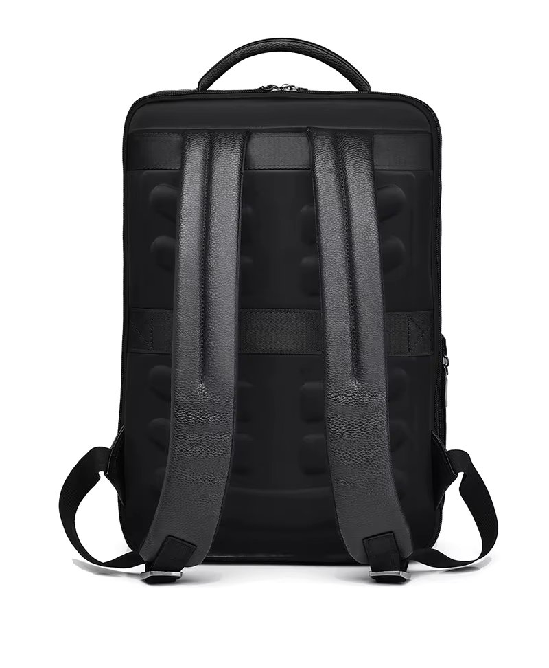 Rucsac bărbați, compartiment laptop, port USB, buzunar frontal, negru — imaginea 5