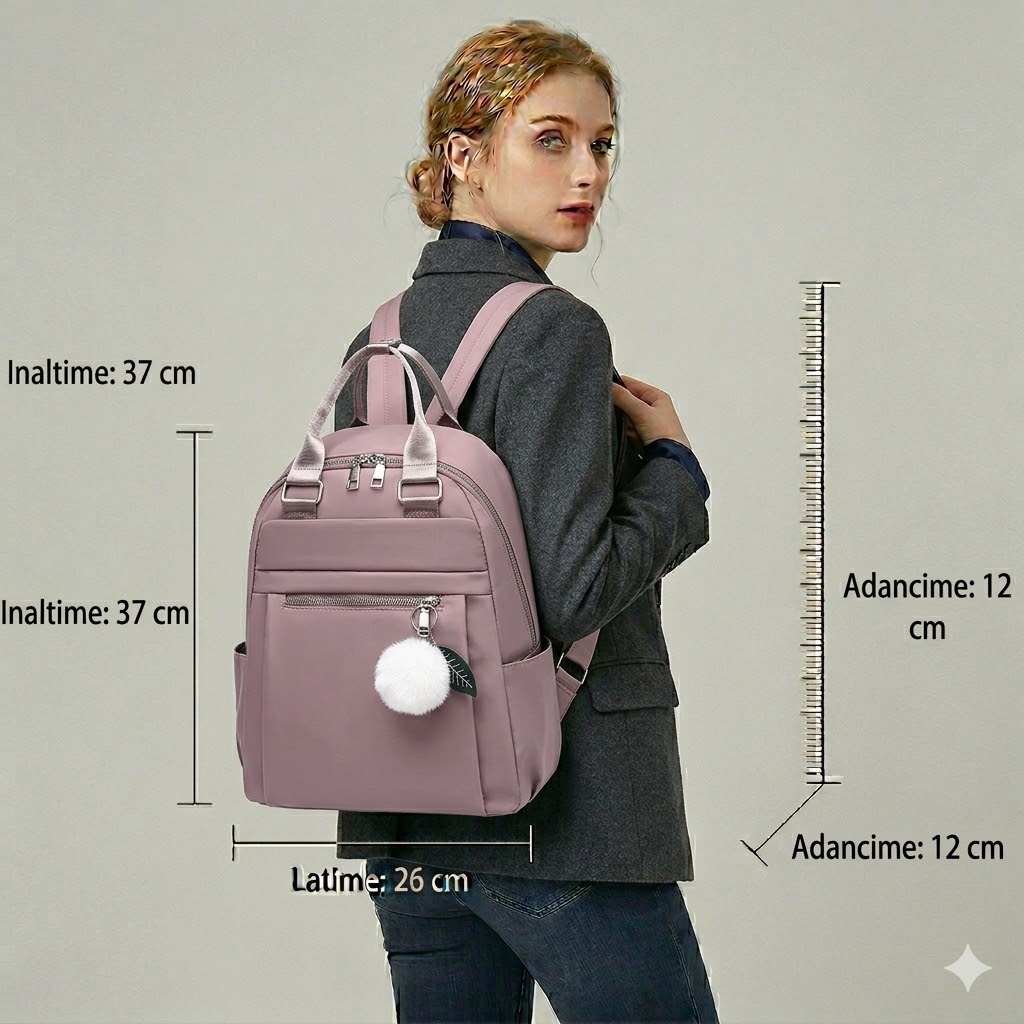 Rucsac dama Celia, GT1847, material textil, mov - imagine 2