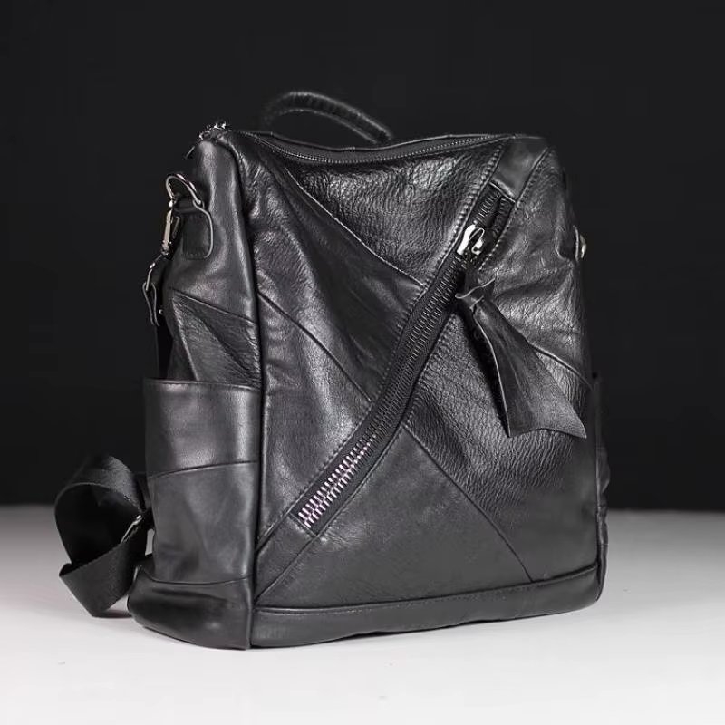 Rucsac dama, Elarin GT3642, piele naturala, Negru - 2 | YEO