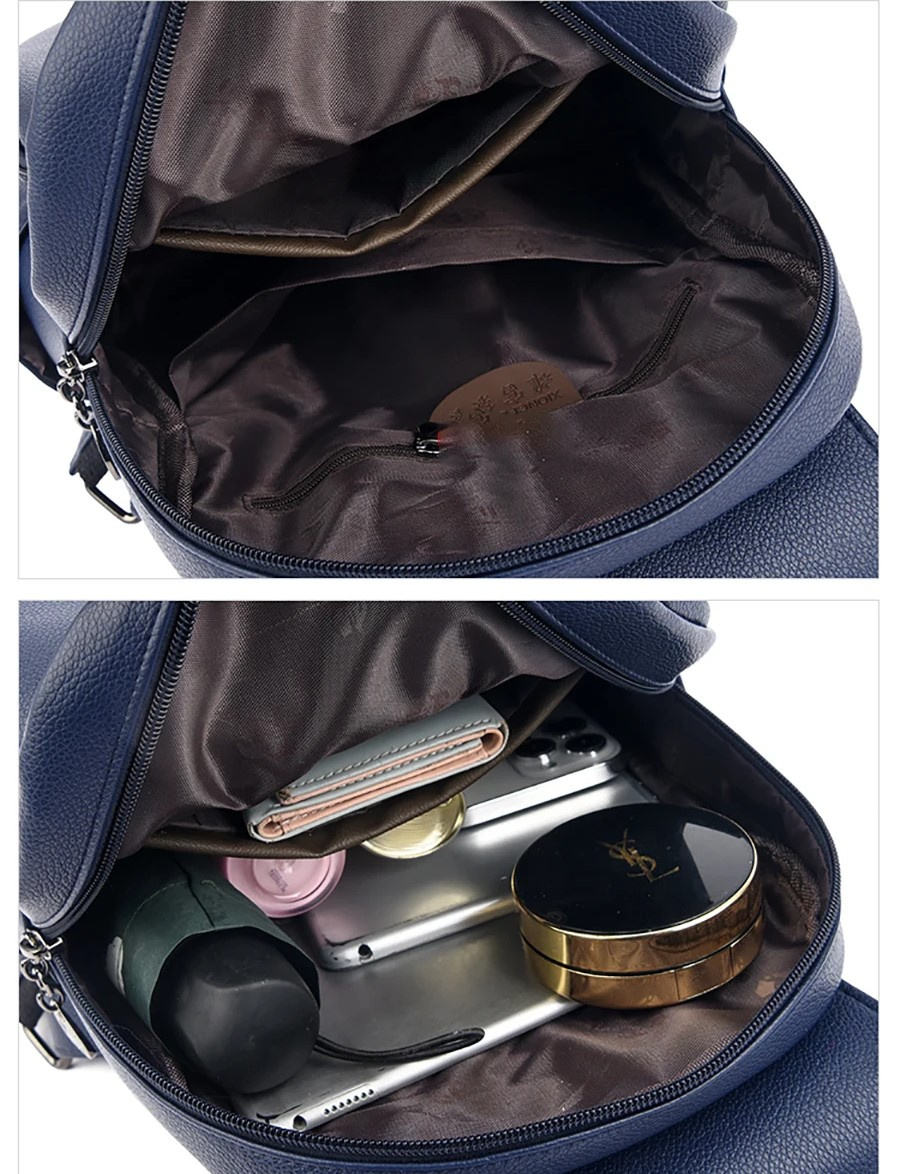 Rucsac damă piele ecologică, capac cu ciucuri, gri deschis — imaginea 5