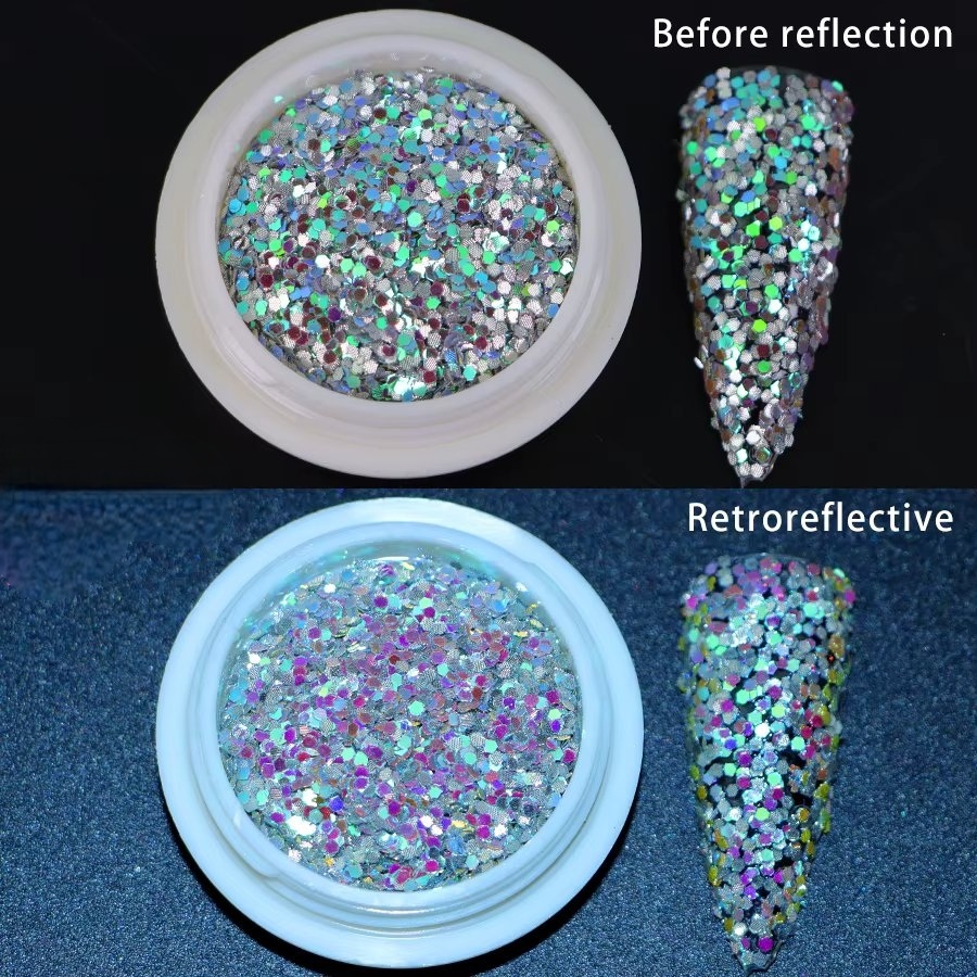 Sclipici unghii reflective Marquise, GLITTER02, Multicolor