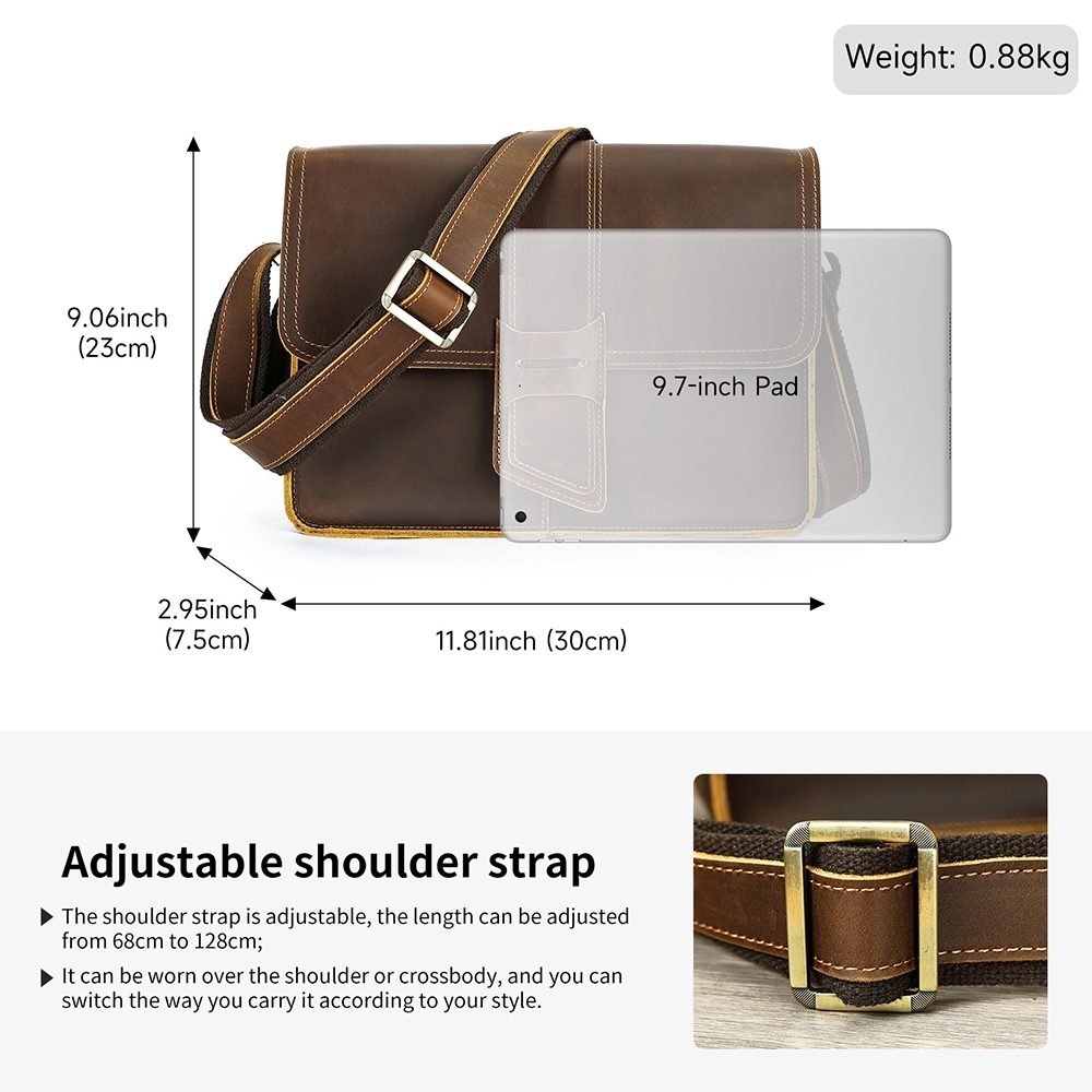 Servieta pentru barbati, Aderin GT3805, piele naturala, Negru - imagine 4