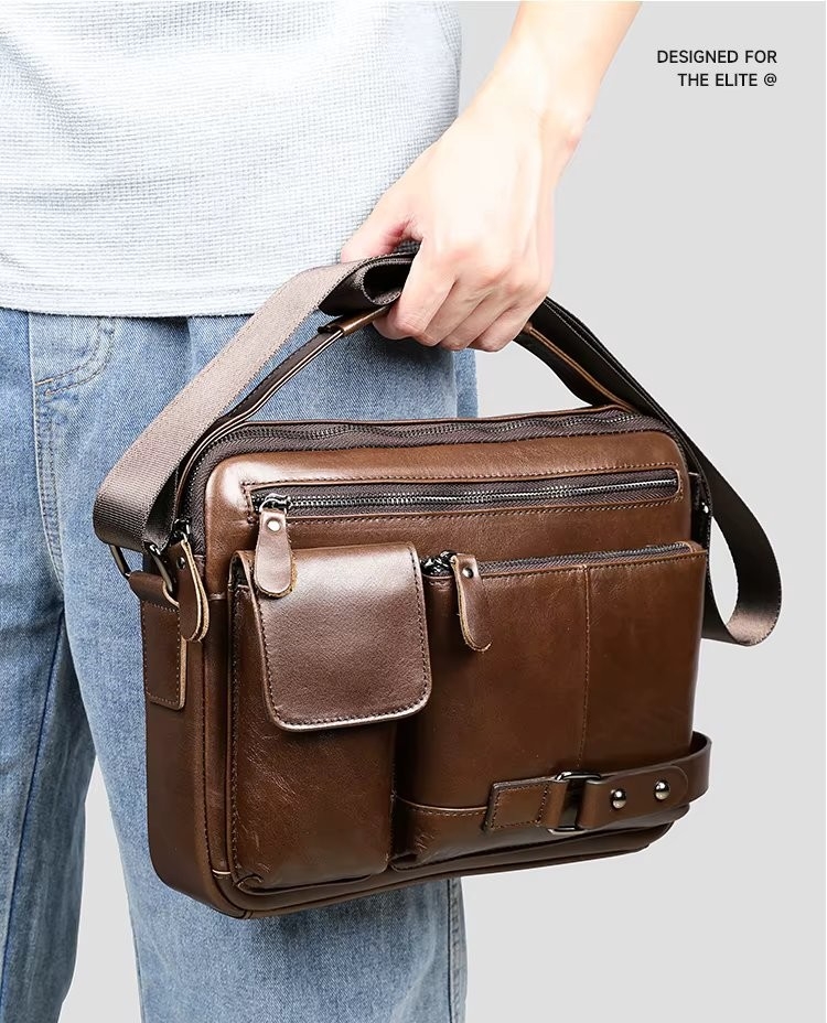 Servieta pentru barbati, Iskander GT3286, piele naturala, Maro rosiatic - 2 | YEO