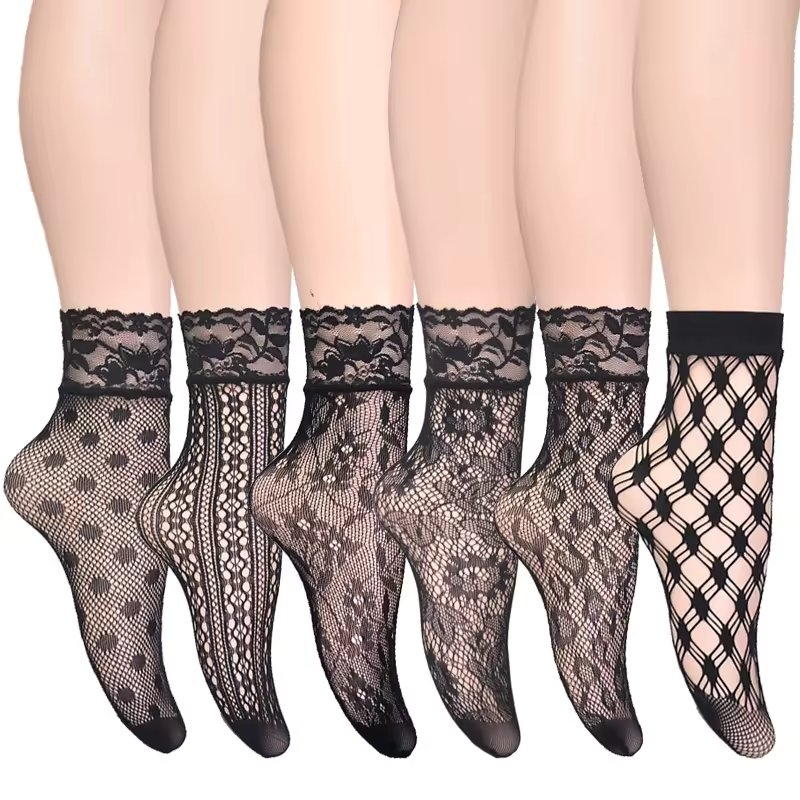Set 6 perechi de sosete pentru dama, SS0208, Negru, marime universala