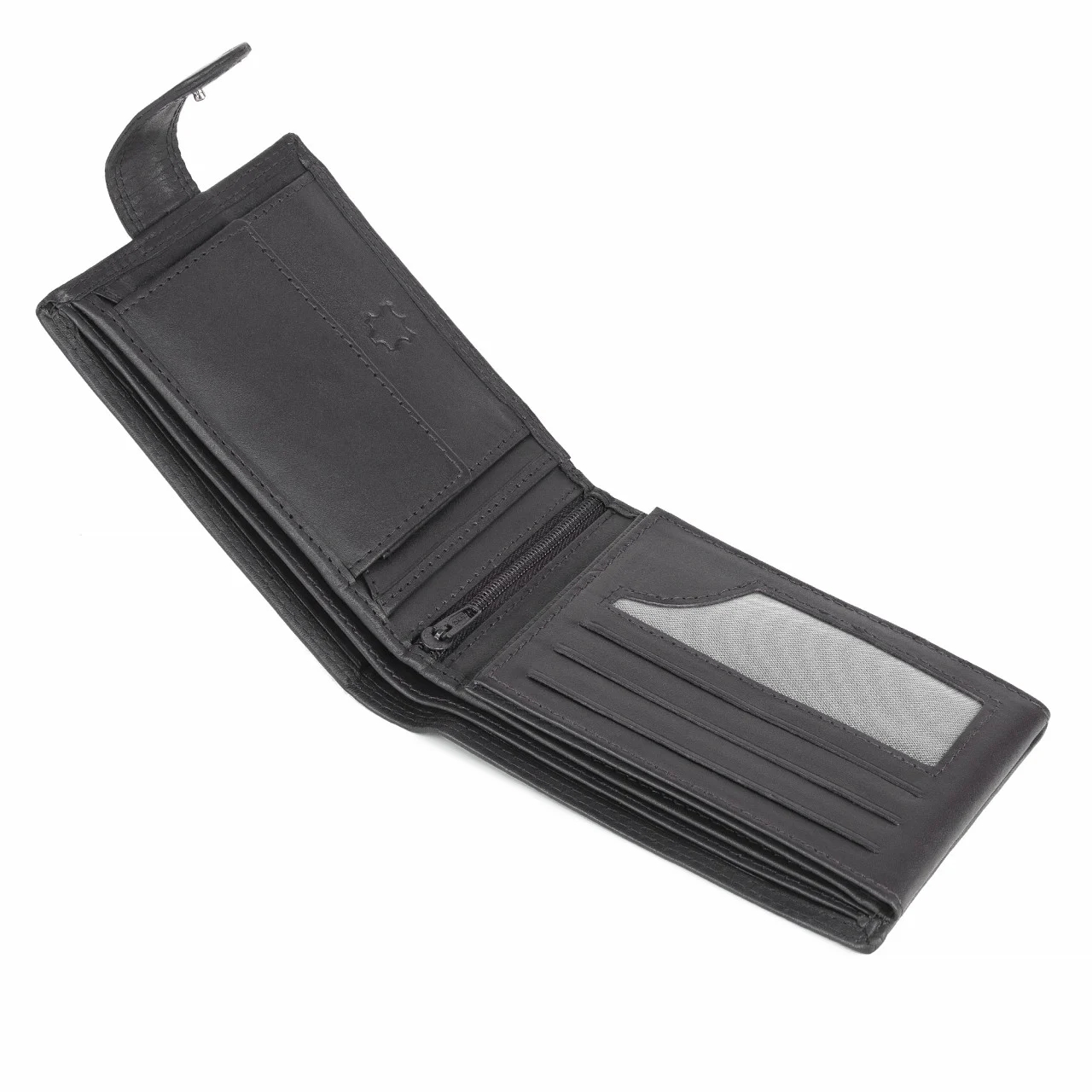 Set cadou pentru barbati, Portofel + Curea, piele naturala, model elegant, SET26, Negru - imagine 7