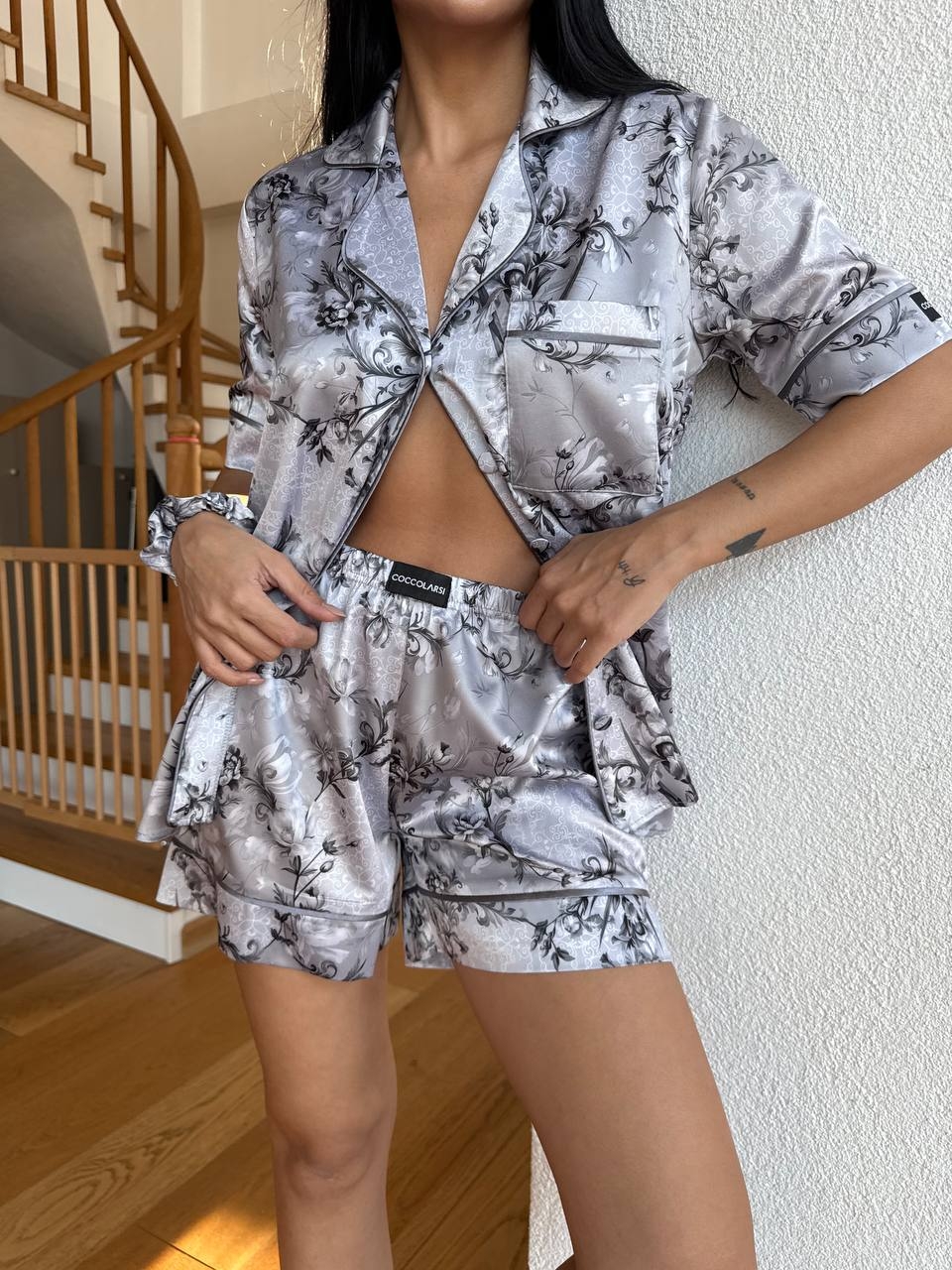 Set pijama dama din doua piese, cu nasturi – 2500085, Silver Garden - imagine 6