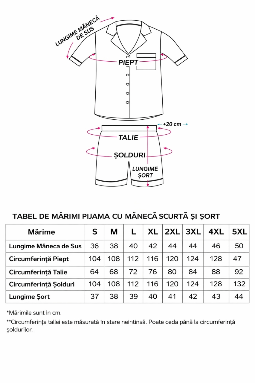 Set pijama dama din doua piese, cu nasturi – 2500116, Midnight Butterfly - imagine 8