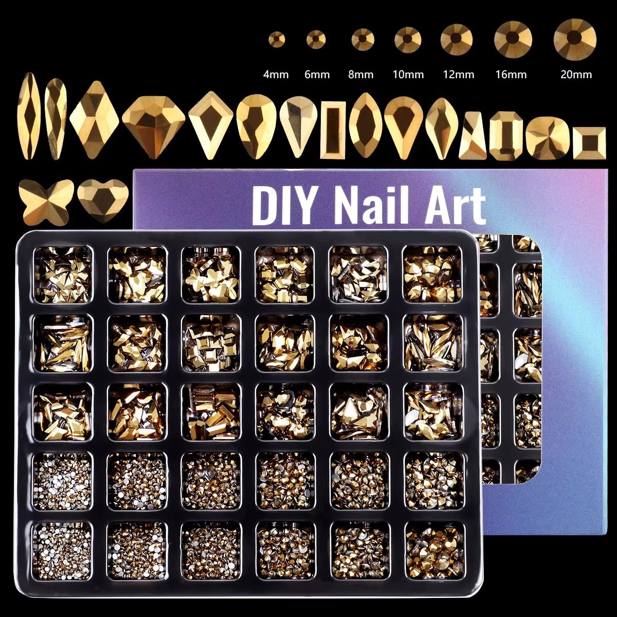 Strasuri unghii Marquise, RHINE71, Auriu