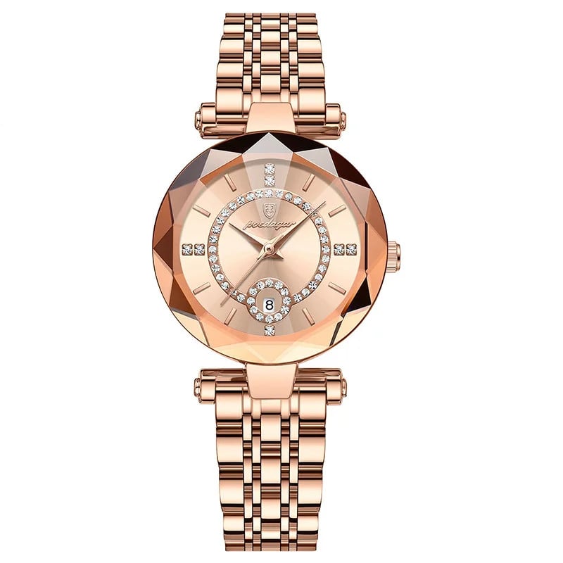 Ceas dama Poedagar CS1494, otel inoxidabil, rose gold, cadran rose gold