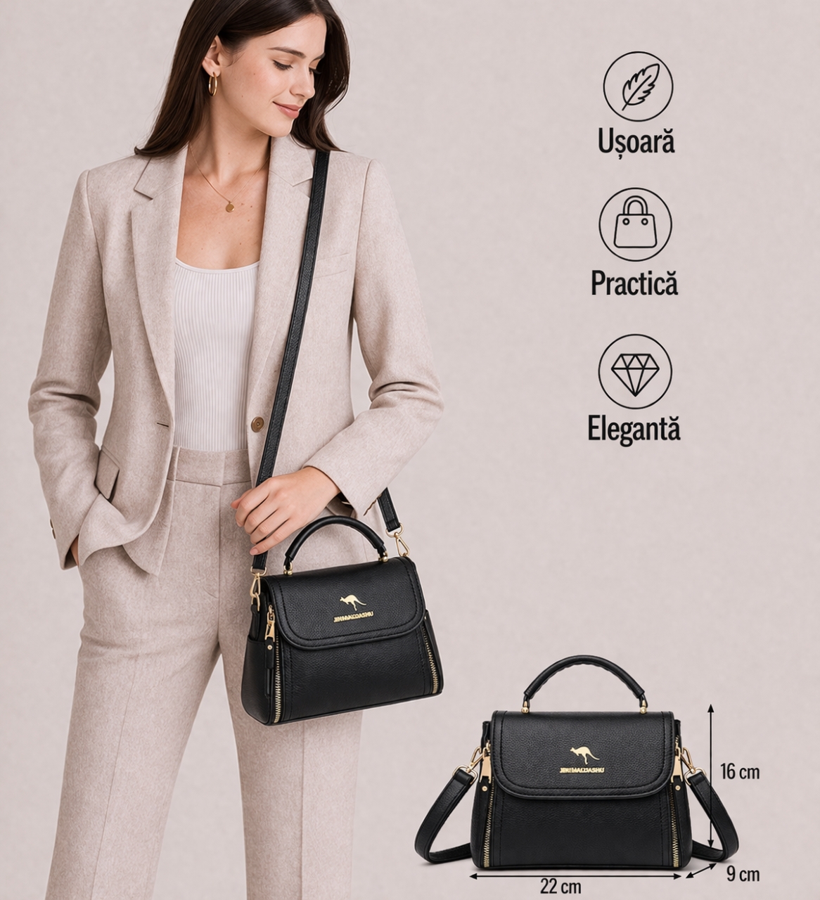 Geanta dama Alegria GT1875, model negru - imagine 2