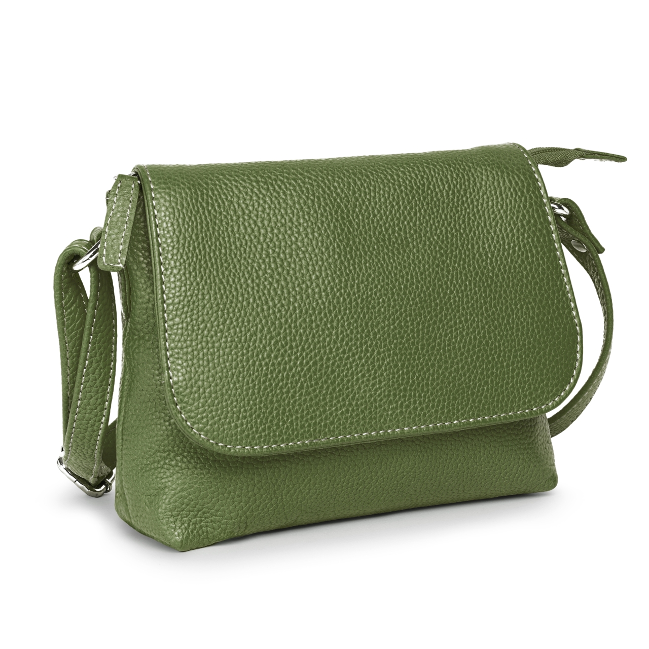 Geanta de dama, Mirabela GT3897, piele naturala, Verde - imagine 3