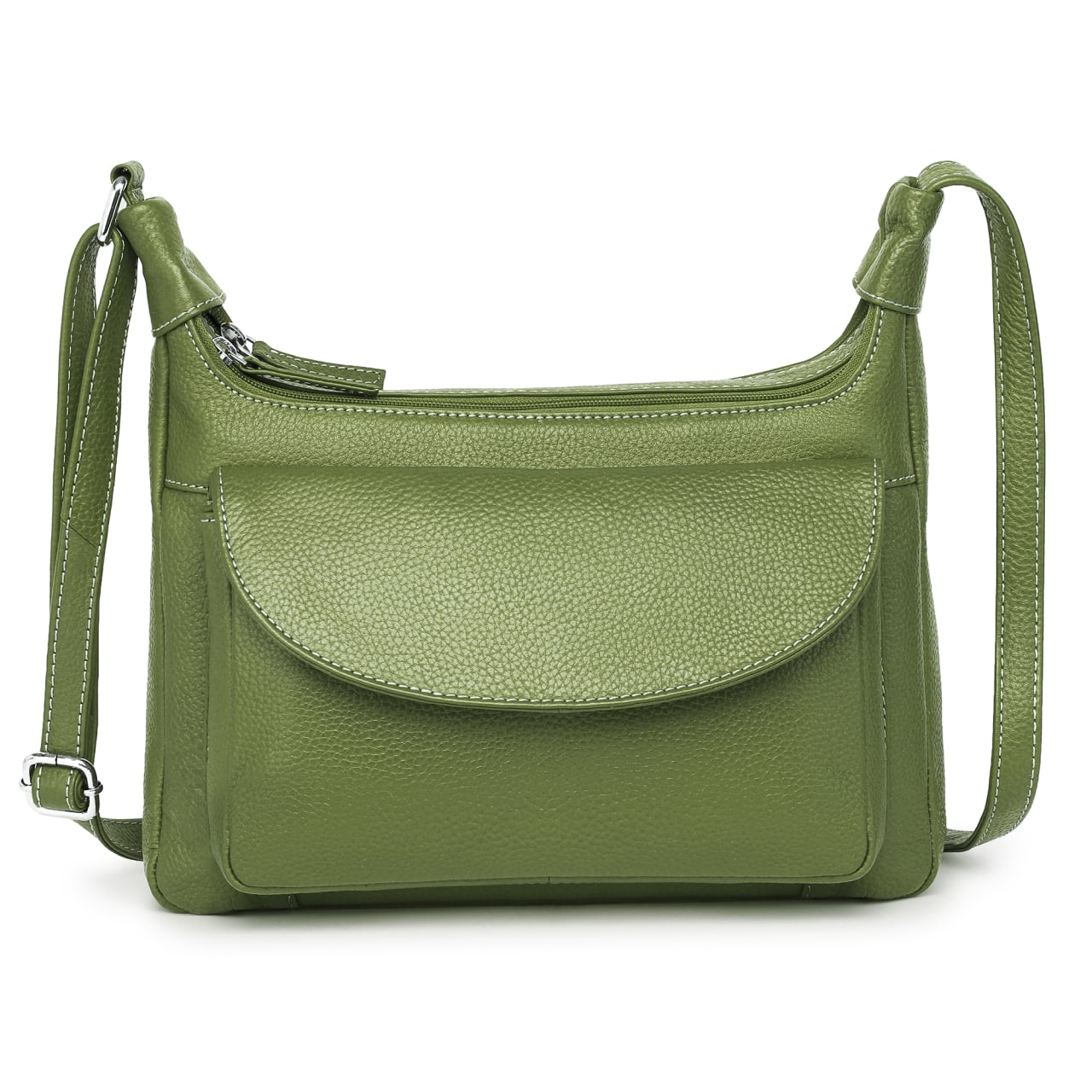 Geanta de dama, Titania GT3893, piele naturala, Verde