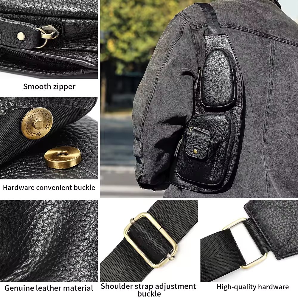 Geanta pentru barbati, Lior GT3310, piele naturala, Maro - 3 | YEO