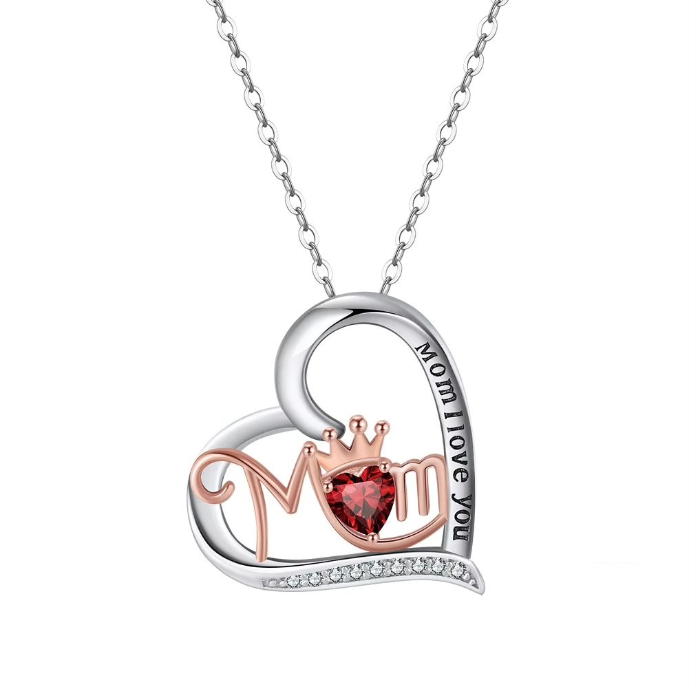 Lantisor argint 925, JW1698, model Mom, placat cu rodiu