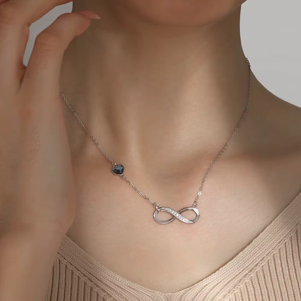 Lantisor din argint 925 pentru dama, JW1847, model infinit, placata cu rodiu