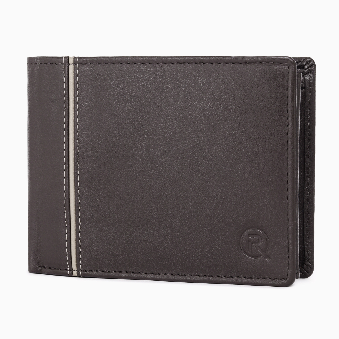 Portofel barbati Ronno, Traian PT1449, piele naturala, Maro / Crem