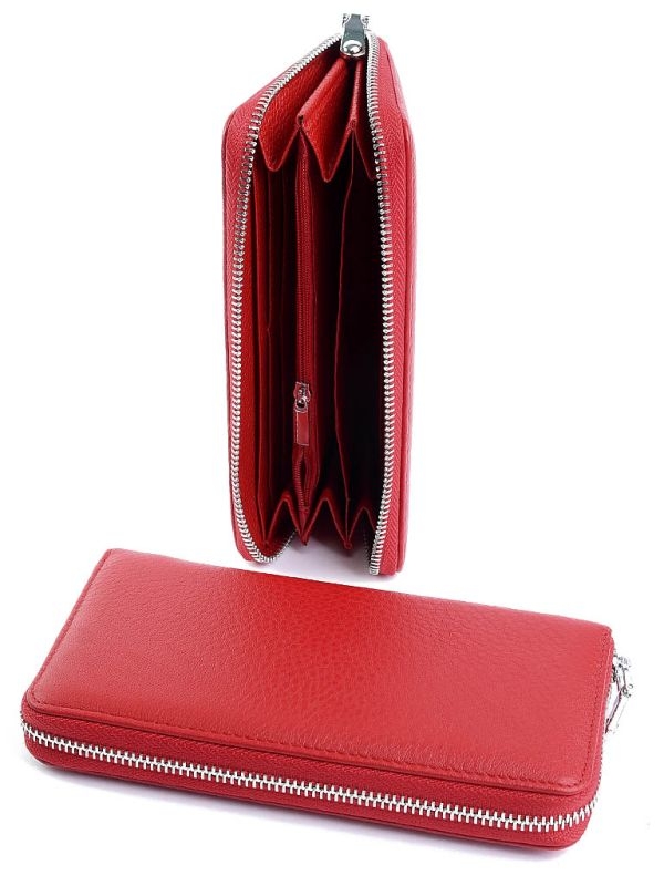 Portofel dama, 19600, piele naturala, Rosu