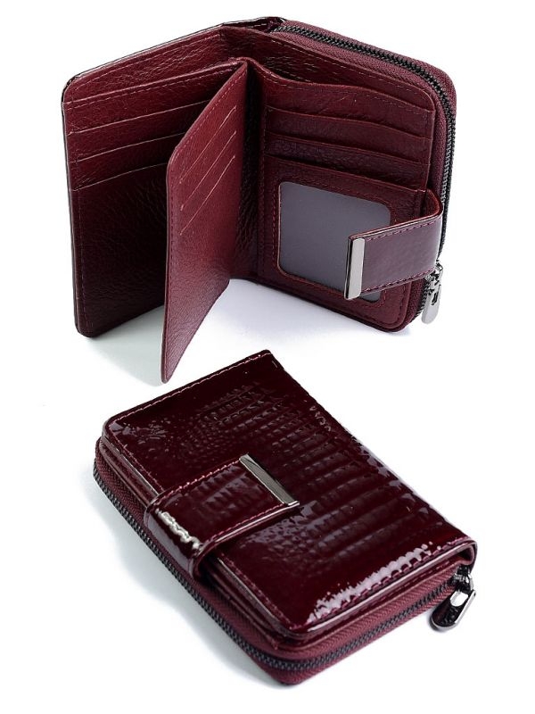 Portofel dama, 5198, piele naturala, Bordo