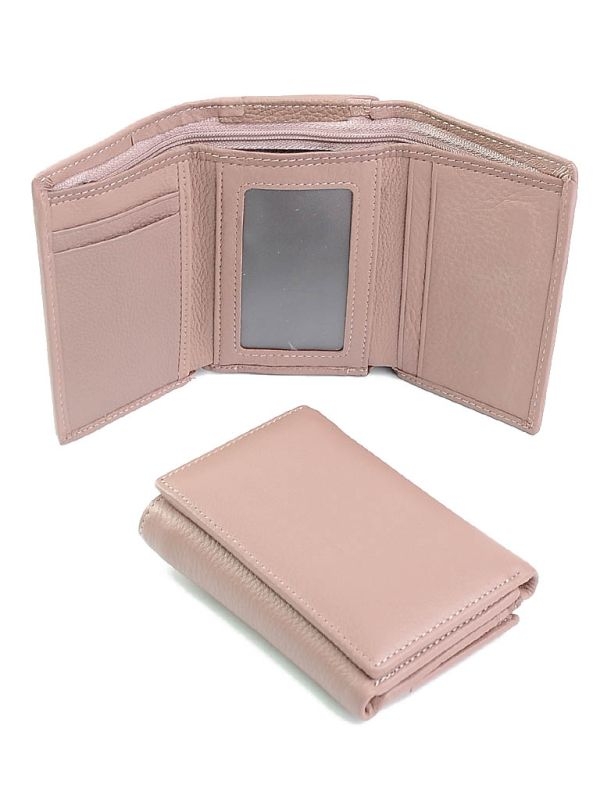 Portofel dama, 6600-16, piele naturala, Roz pudrat