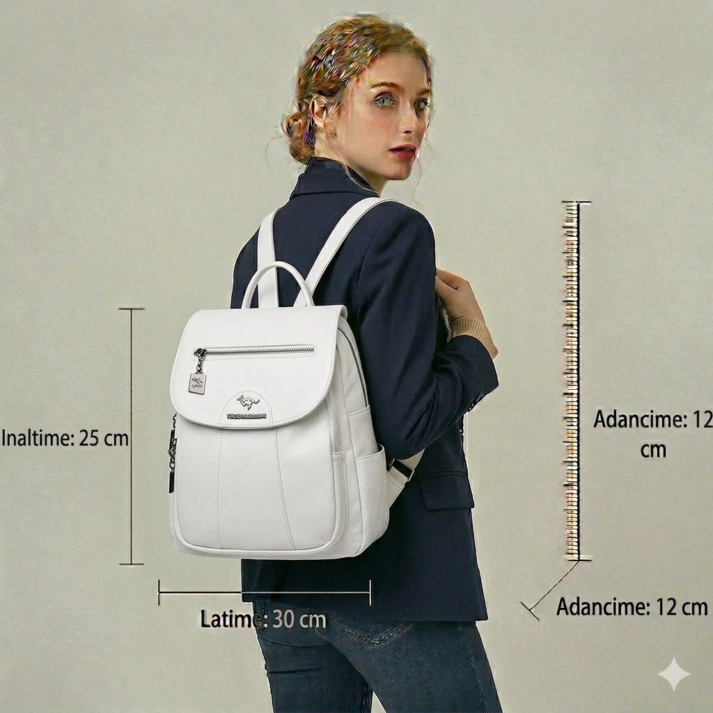 Rucsac dama Disu, GT1900, model alb - imagine 2