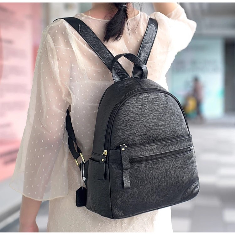 Rucsac dama, Lotus GT3068, piele naturala, Negru - 2 | YEO