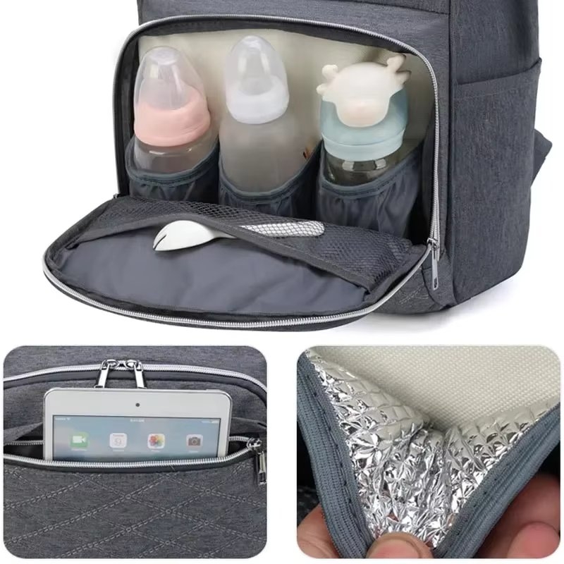 Rucsac multifunctional pentru mamici, Mavina GT3692, Negru/Gri - 2 | YEO