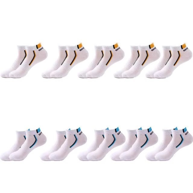 Set 10 perechi de sosete pentru barbati, SS005, Alb, marime universala (39-42)